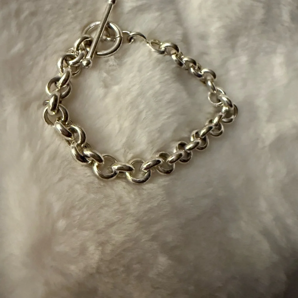 “OTC Signed” 925 Italy Marked Rolo Toggle Bracelet “ - Picture 6 of 17